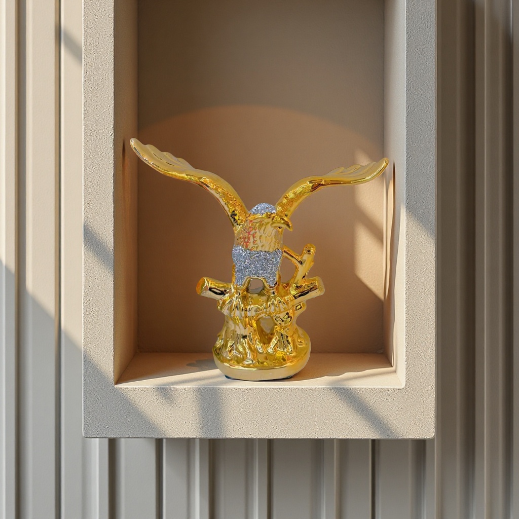 金色鹰形装饰品 家居摆件 鸟类主题金属工艺品