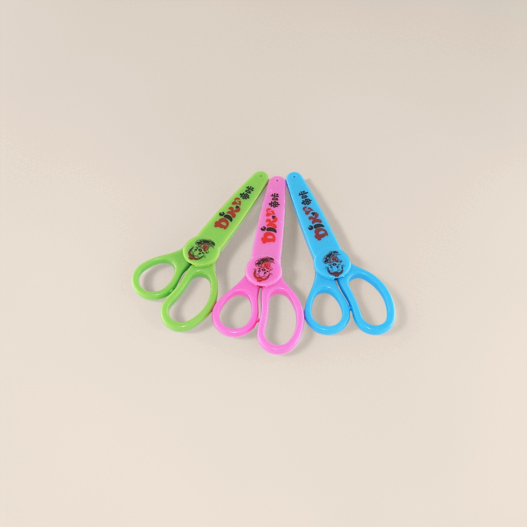 Colorful children's scissors, EVA soft rubber handle, safety round head, 14cm Specification image