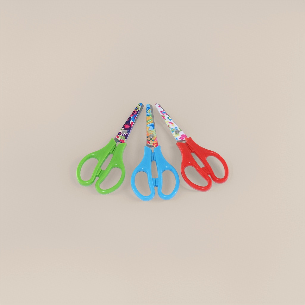 Colored handle scissors, stainless steel scissors, sharp, multi-functional for household fabric cutting and paper-cutting Specification image