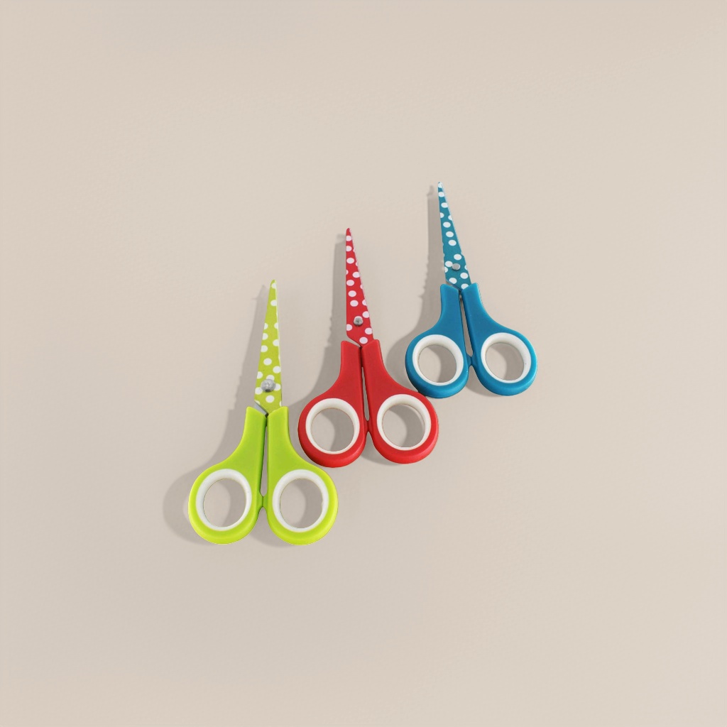 Colorful polka dot scissors, children's safety scissors, 3-inch round-head scissors, available in multiple colors Colorful polka dot scissors, children's safety scissors, 3-inch round-head scissors, available in multiple colors