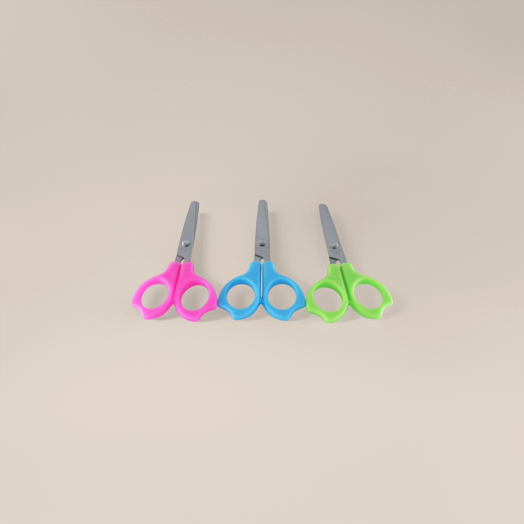 Student-specific color plastic handle scissors, safety round-head children's hand scissors Application Scenario