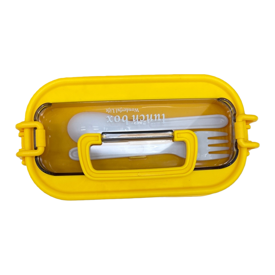 Yellow bento box, food-grade PP material, with a insulated and portable lunchbox design Item Picture