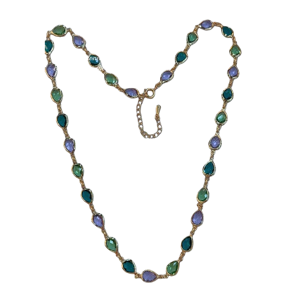 The colorful heavy heavy zircon necklace is a fashionable and versatile design for women, featuring a light luxury and niche style Specification image