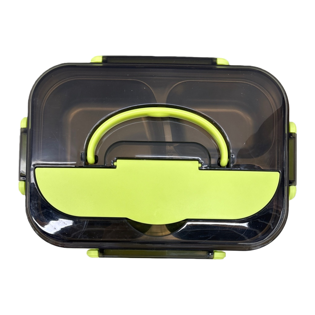 The stainless steel lunch box is a three-layer compartment-proof portable lunch box that can be heated by microwave Item Picture