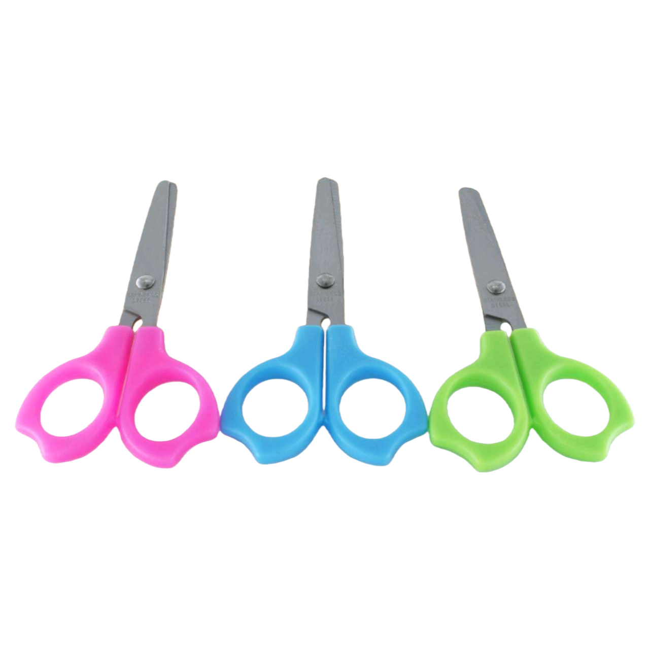 Student-specific color plastic handle scissors, safety round-head children's hand scissors Item Picture