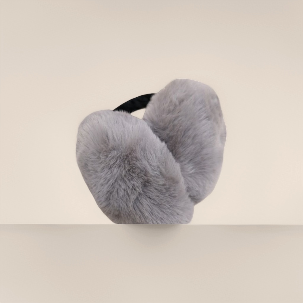 灰色毛绒耳罩 保暖防寒加厚冬季学生宿舍用