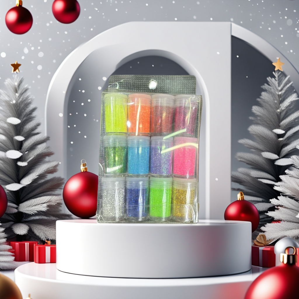 Colorful glitter set, 24-color glitter paint DIY hand-painted materials
