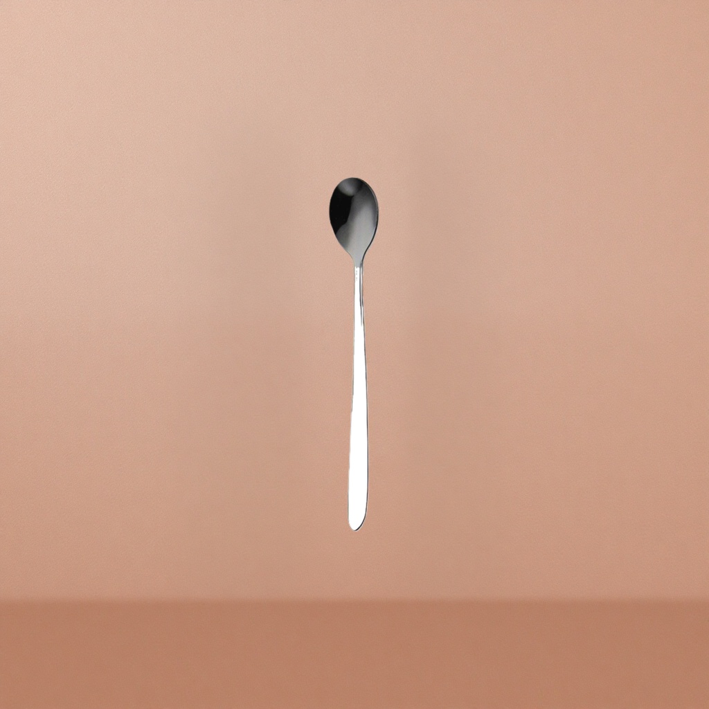Metal spoon, stainless steel long-handled spoon, 15cm, household kitchen spoon, multi-functional stirring spoon details Picture