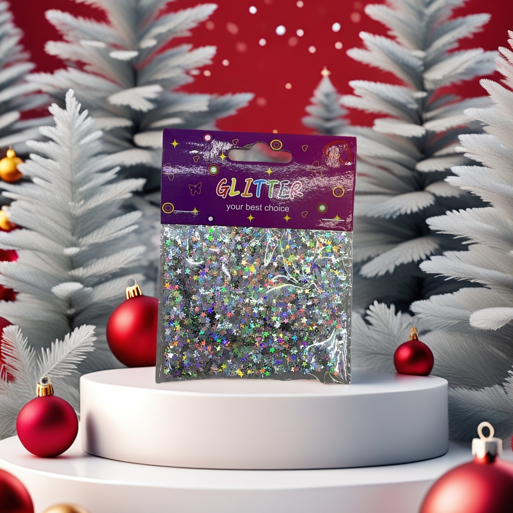 Colorful star-studded sequin packaging bag with glitter decoration, handcrafted DIY material, universal type