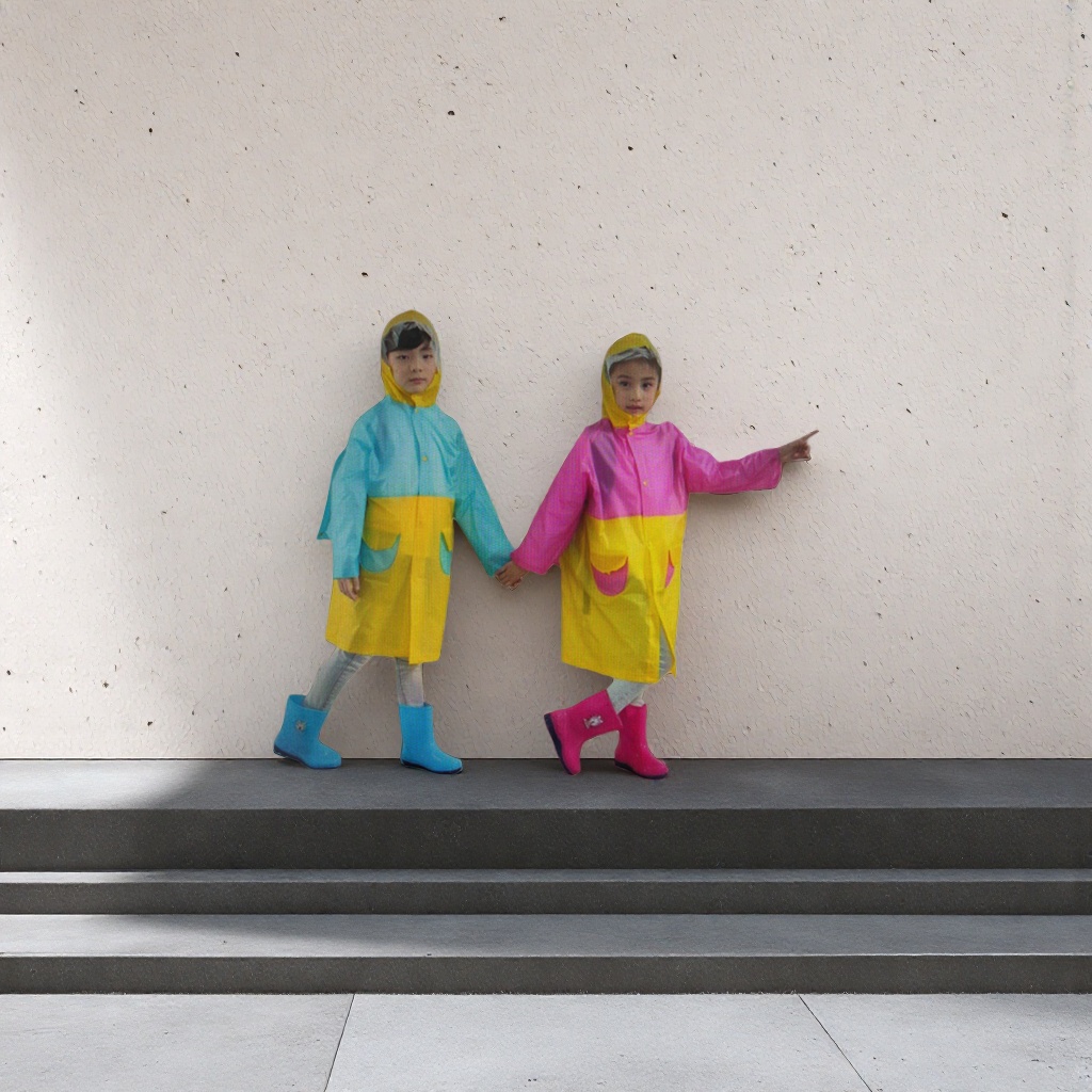 Niños color impermeable impermeable a prueba de viento con capucha poncho para niños y niñas primavera otoño día de lluvia para salir esencial Application Scenario