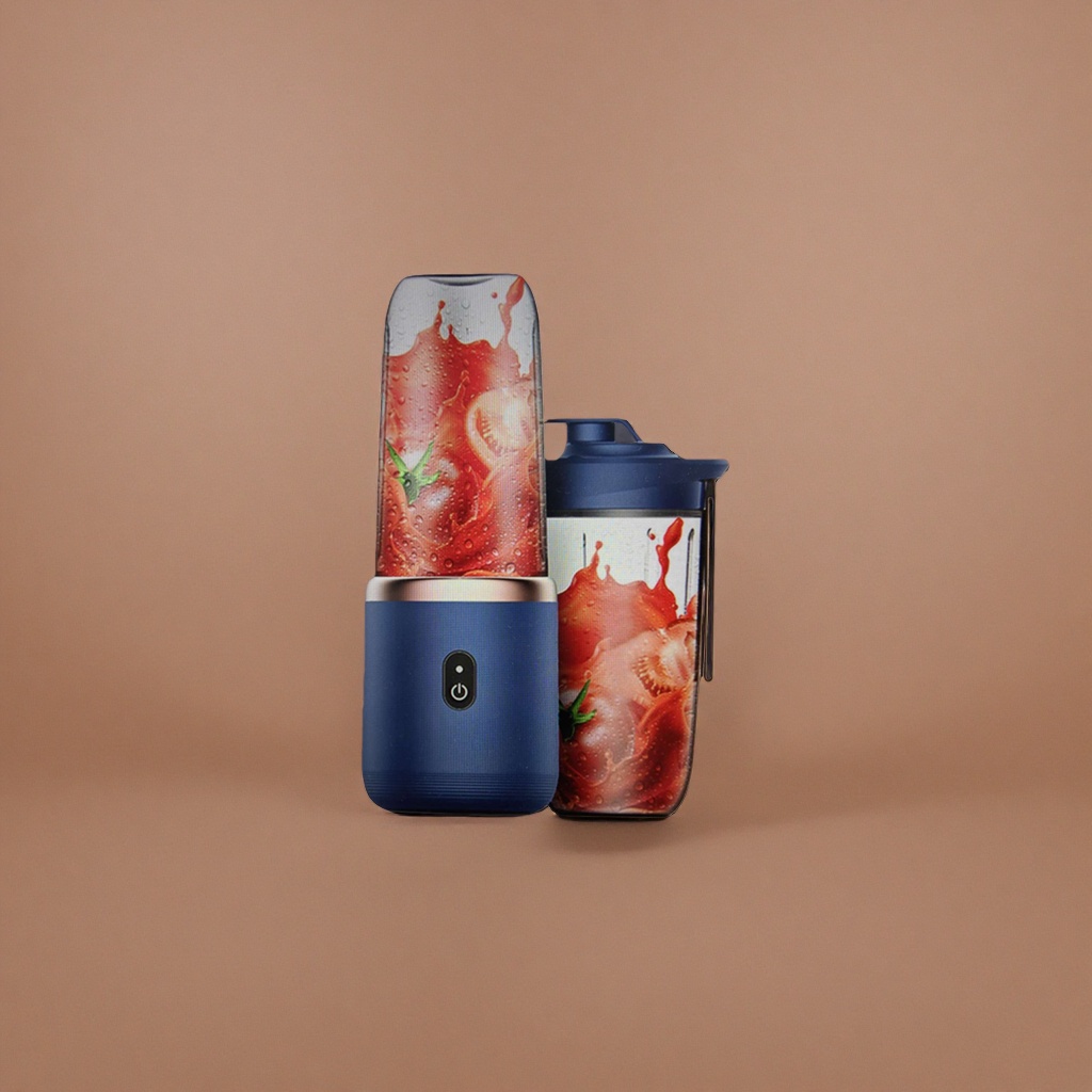 Portable juicer cup, food-grade 304 stainless steel cup body, USB charging, one-button start Specification image