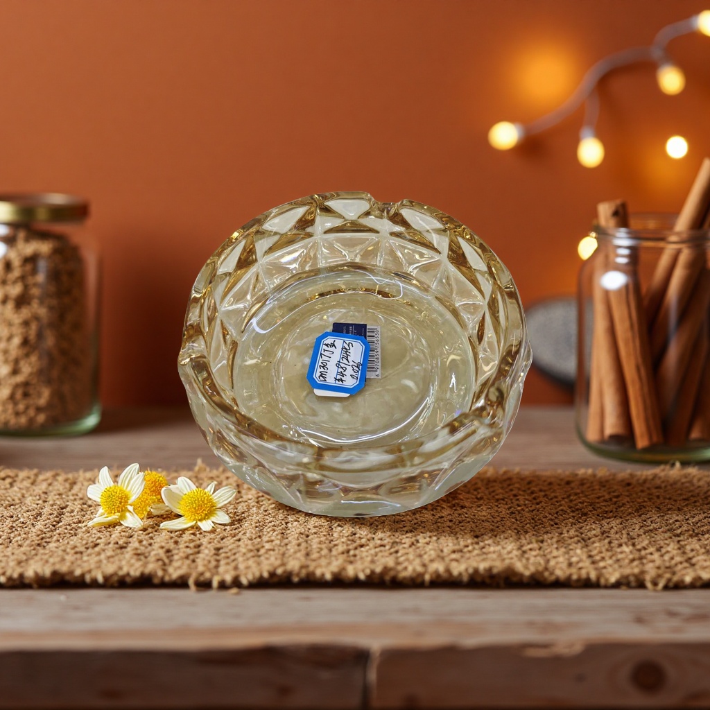 Thickened explosion-proof transparent glass ashtray for living room and office desktop supplies Application Scenario
