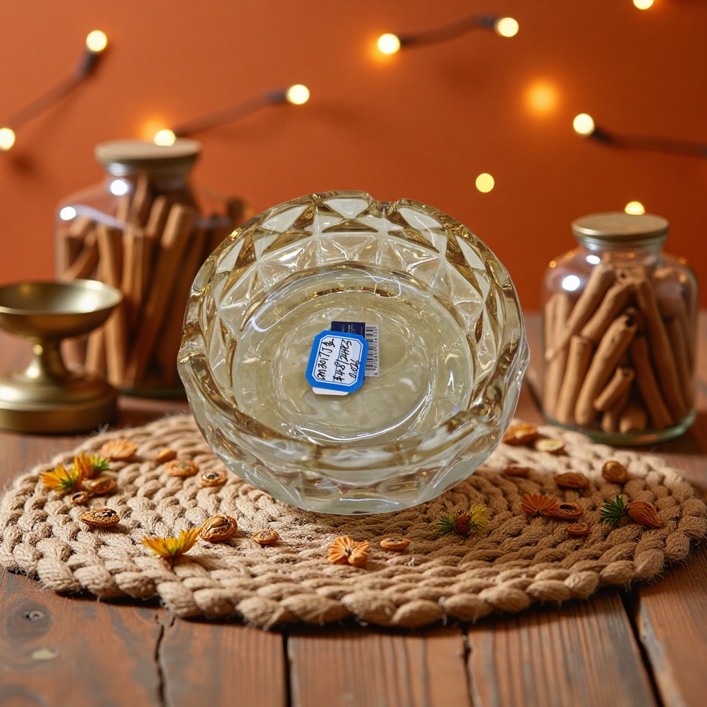 Thickened explosion-proof transparent glass ashtray for living room and office desktop supplies