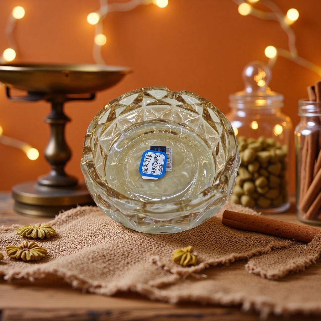 Thickened explosion-proof transparent glass ashtray for living room and office desktop supplies details Picture