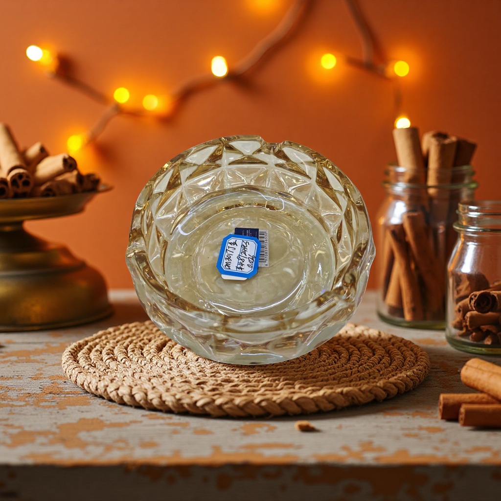 Thickened explosion-proof transparent glass ashtray for living room and office desktop supplies Specification image