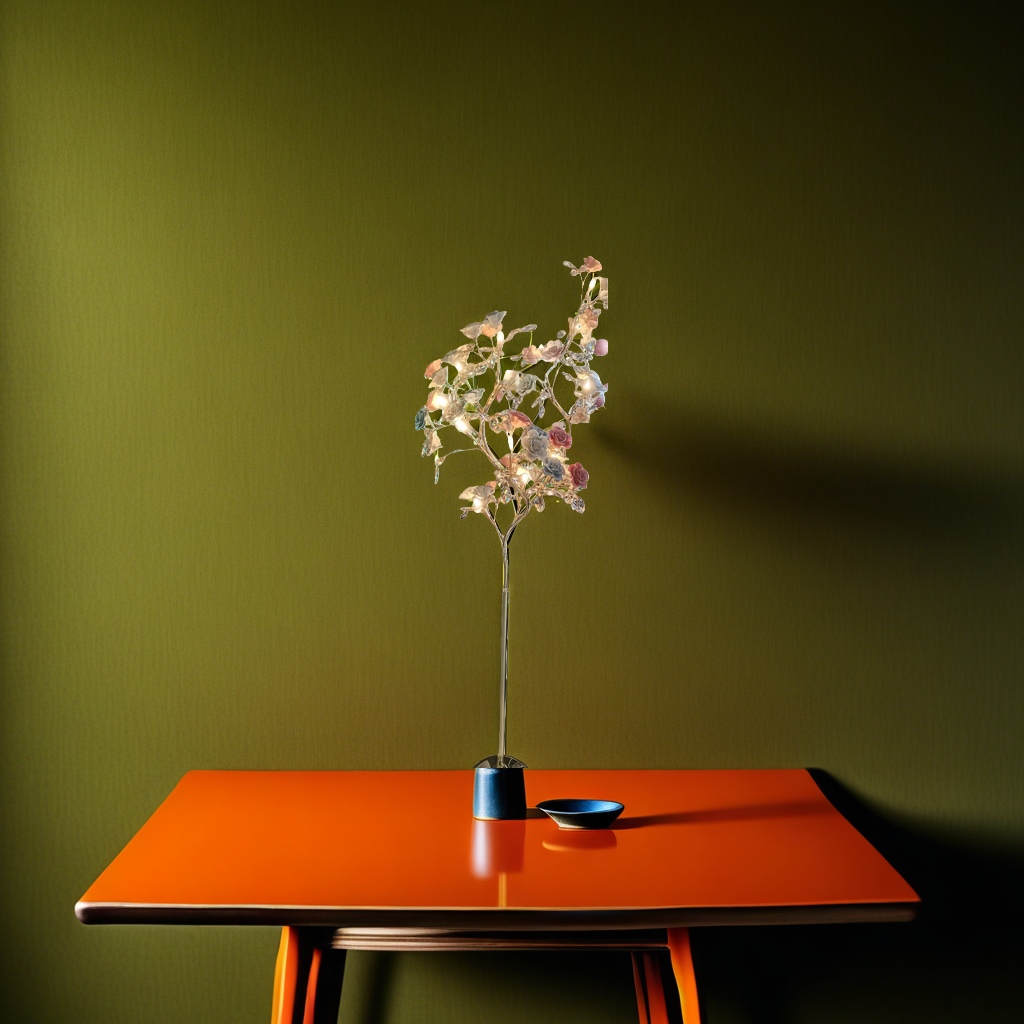 Decorative flower tree lamp LED warm light bedroom bedside decoration, festive atmosphere lamp details Picture
