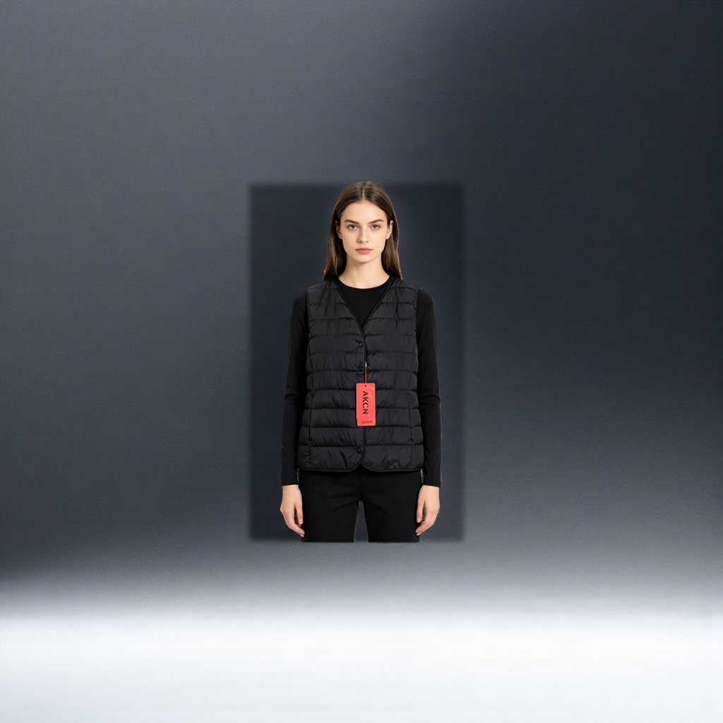 Pink, black, grey and white down vest model display hanger universal style Specification image