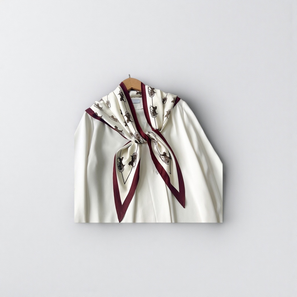 A thin printed silk scarf for women in spring and summer, 60cm×60cm