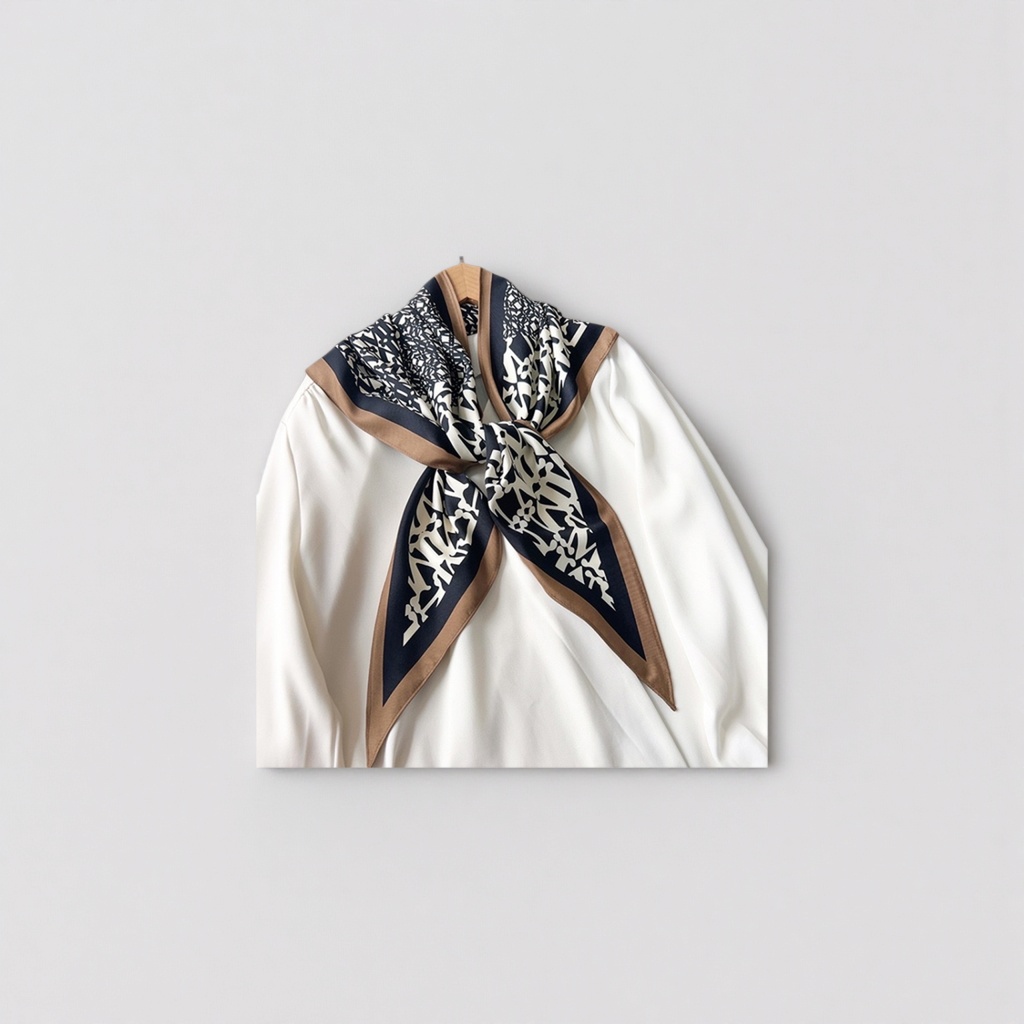 The silk scarf for women makes them look slimmer. The V-neck style is versatile for commuting in spring and summer Application Scenario