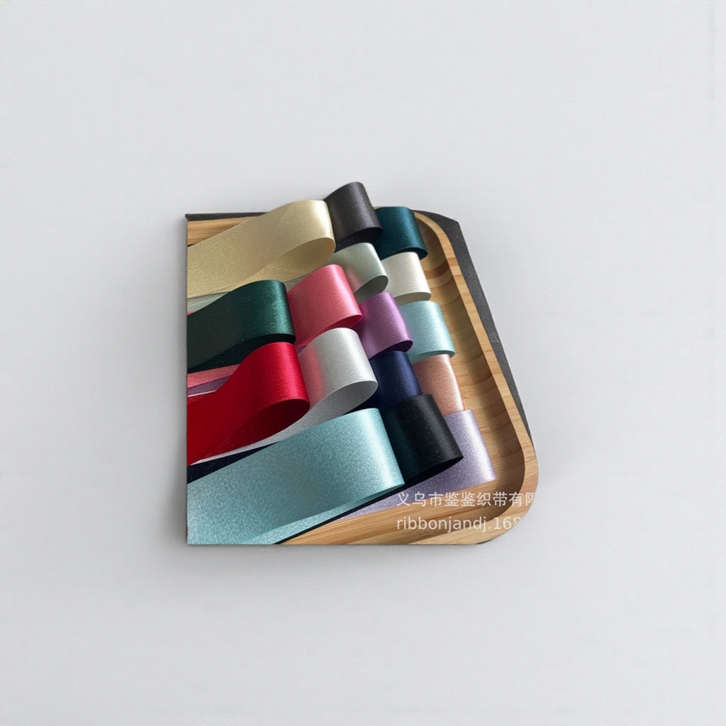 2.5cm wide matte polyester ribbon in color for wedding and birthday party decoration
