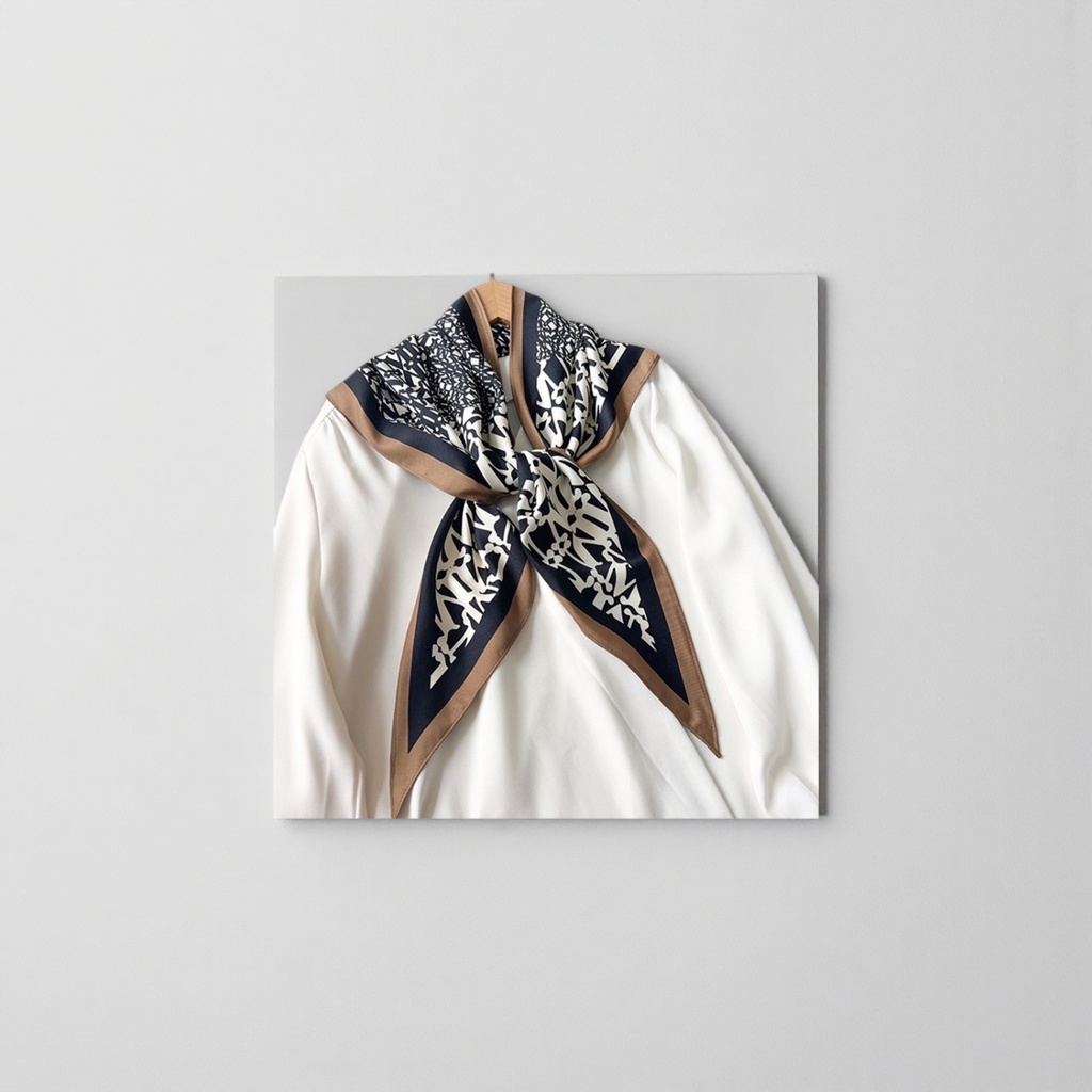 This silk small square scarf is light, breathable and versatile for women's commuting sun protection Specification image