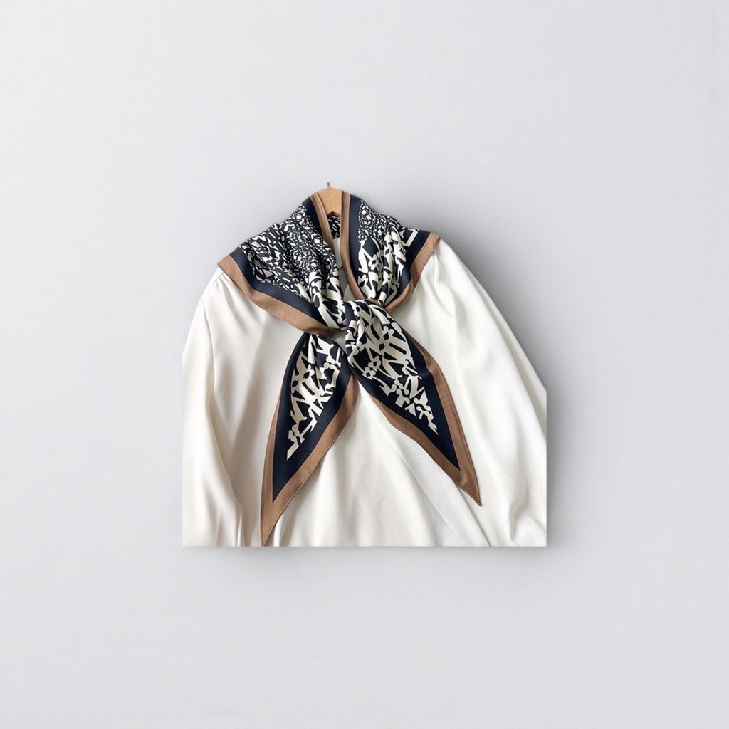 This silk small square scarf is light, breathable and versatile for women's commuting sun protection