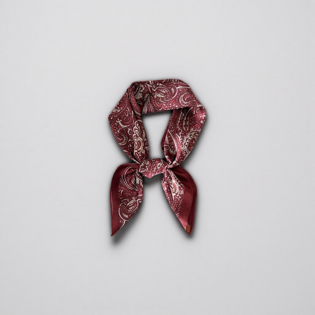 Red printed chiffon silk scarf 100cmx100cm, a thin and versatile spring and summer scarf Application Scenario
