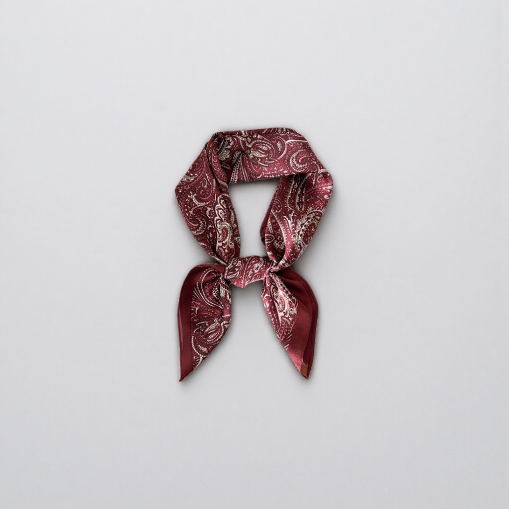 Red printed chiffon silk scarf 100cmx100cm, a thin and versatile spring and summer scarf details Picture