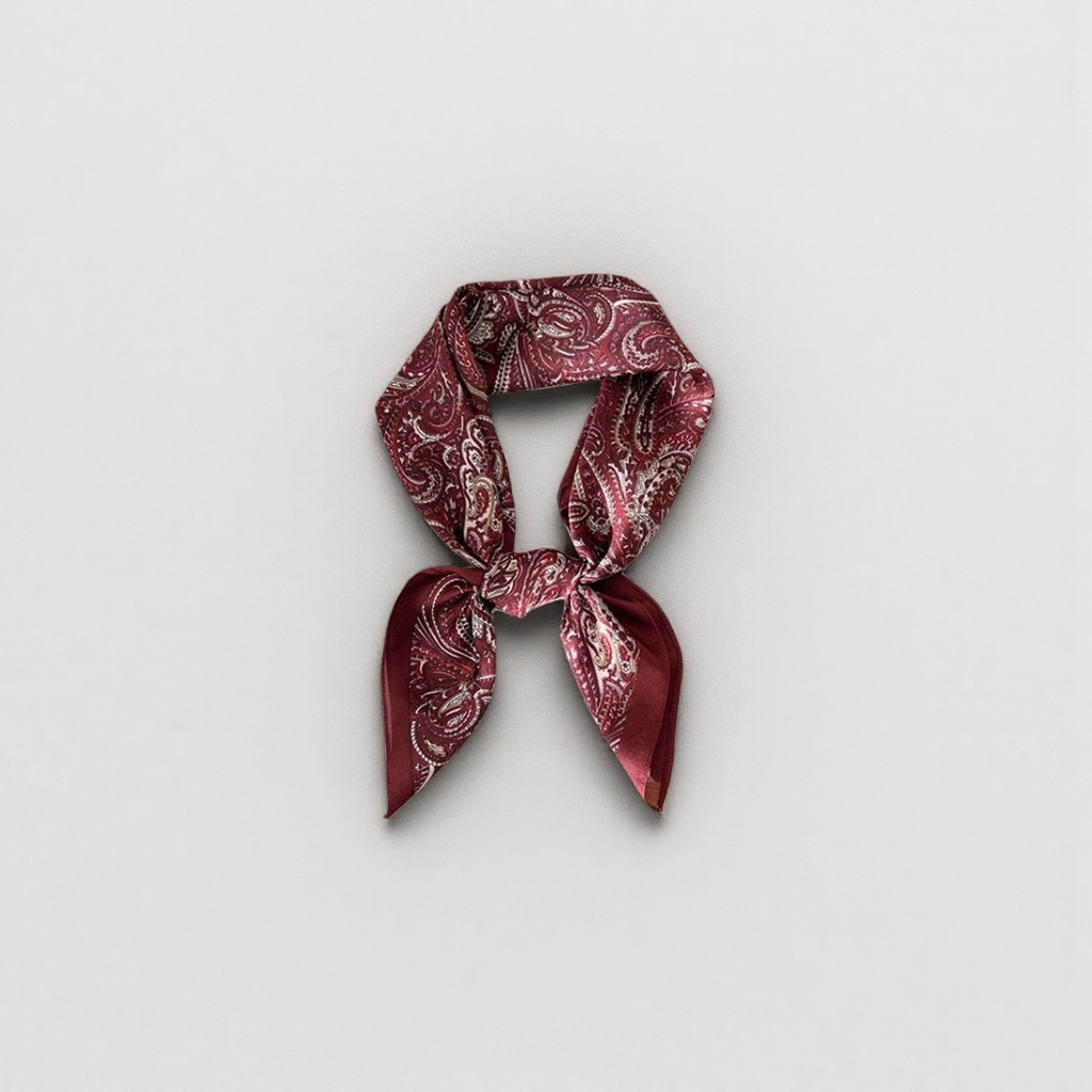 Red printed chiffon silk scarf 100cmx100cm, a thin and versatile spring and summer scarf Specification image