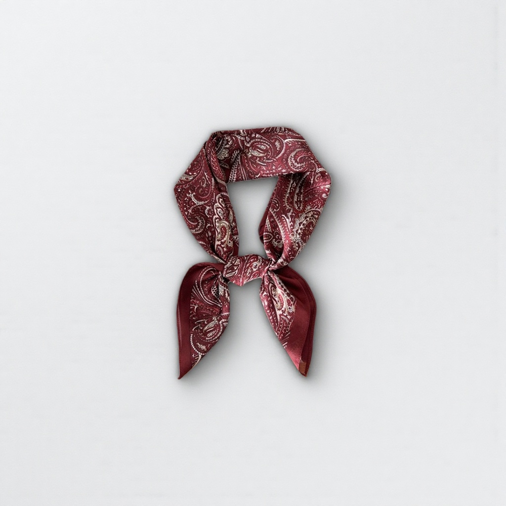 Red printed chiffon silk scarf 100cmx100cm, a thin and versatile spring and summer scarf