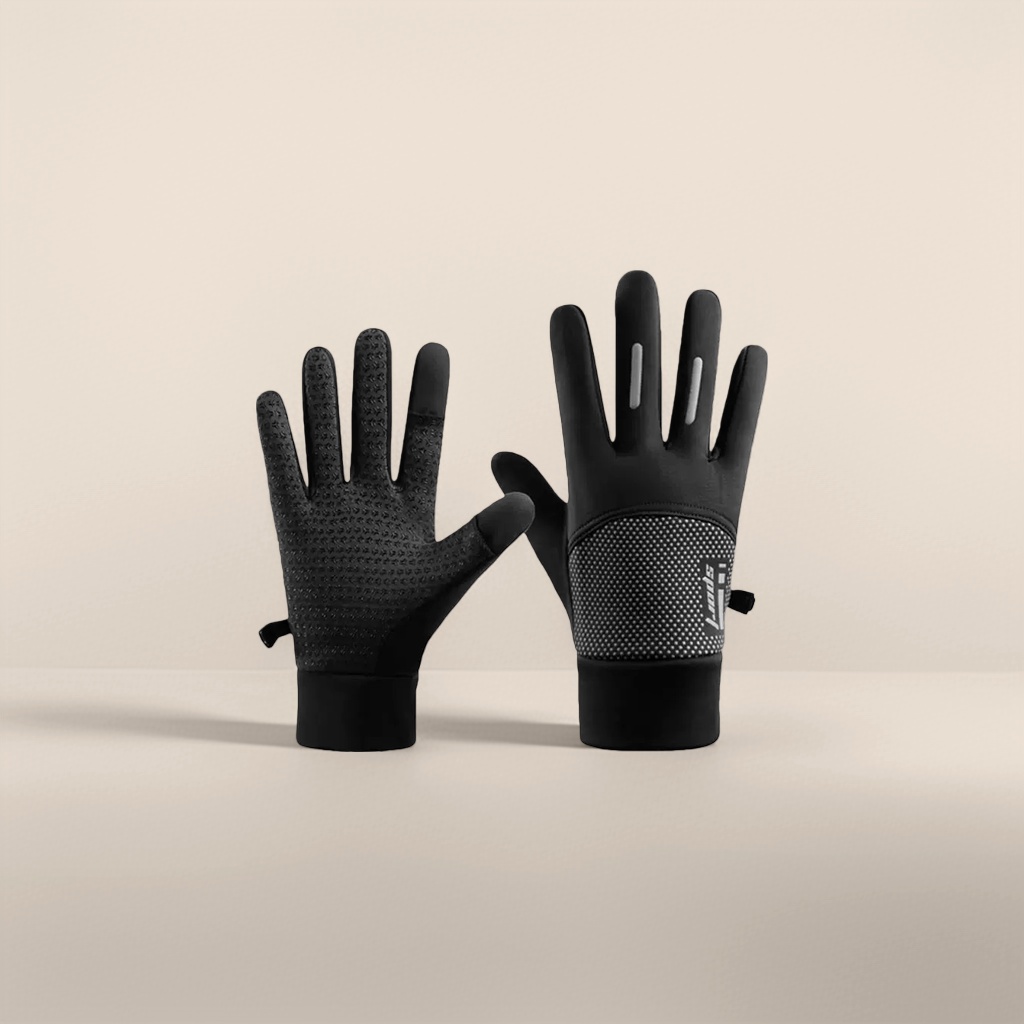 Black sports gloves are breathable, anti-slip, thickened and warm, suitable for both men and women