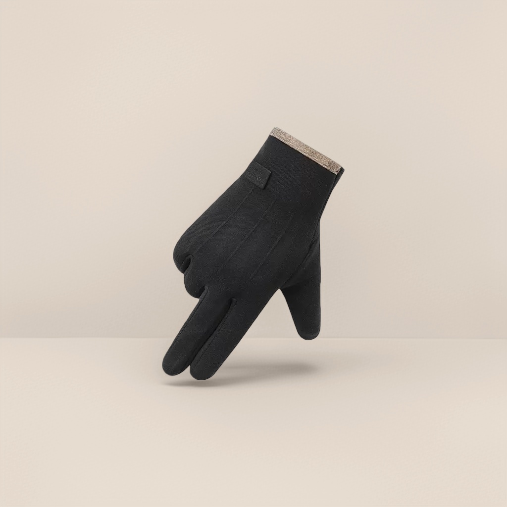 The main body of the black gloves is suitable for both men and women. It features a thickened, warm and anti-slip touch screen for outdoor use in winter