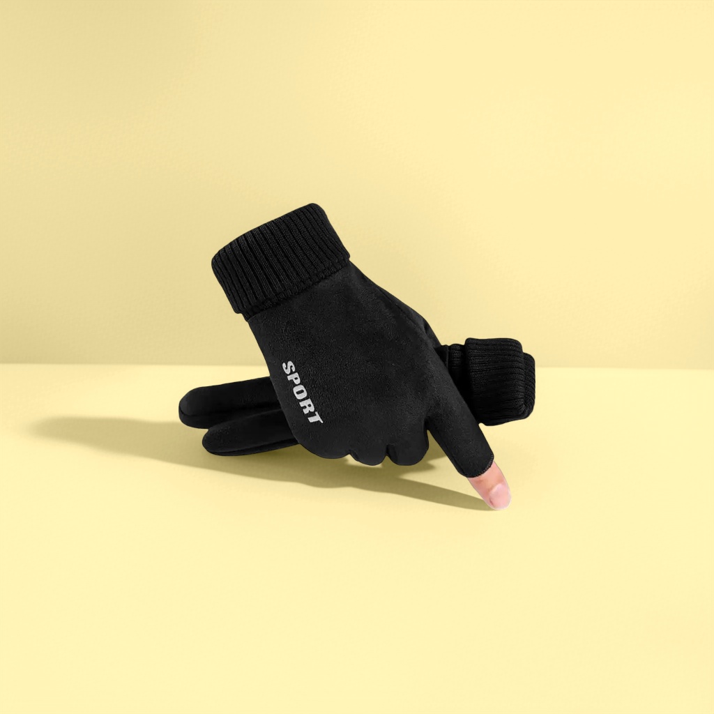 The black sports gloves are breathable, anti-slip, thickened and warm, suitable for both men and women Application Scenario