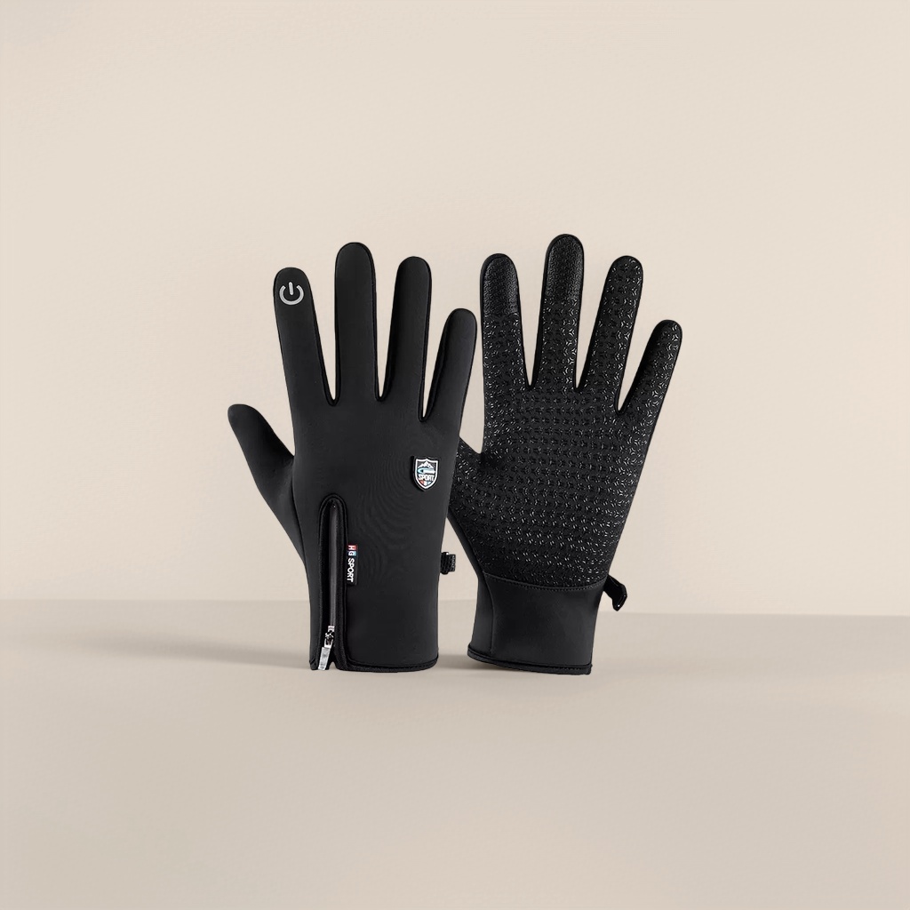 Black sports gloves made of high-elasticity Lycra material with breathable mesh on the back of the hand, suitable for both men and women for fitness and cycling