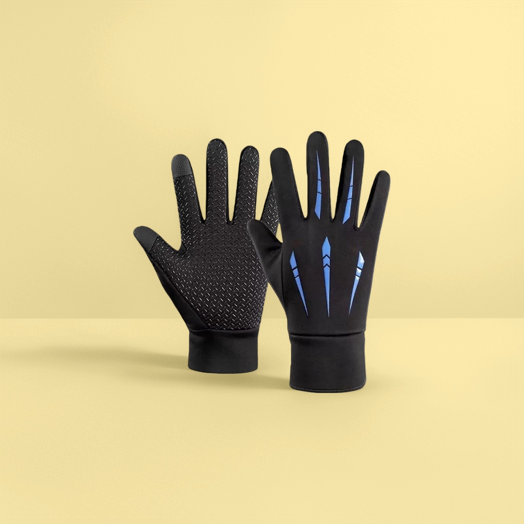 Black sports gloves made of high-elasticity Lycra fabric with a seamless fit, specially designed for training ski gloves Application Scenario