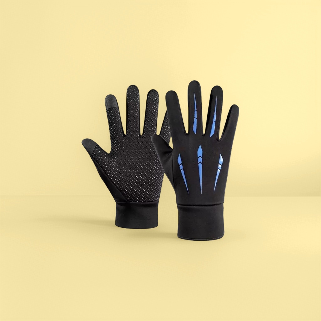 Black sports gloves made of high-elasticity Lycra fabric with a seamless fit, specially designed for training ski gloves Specification image