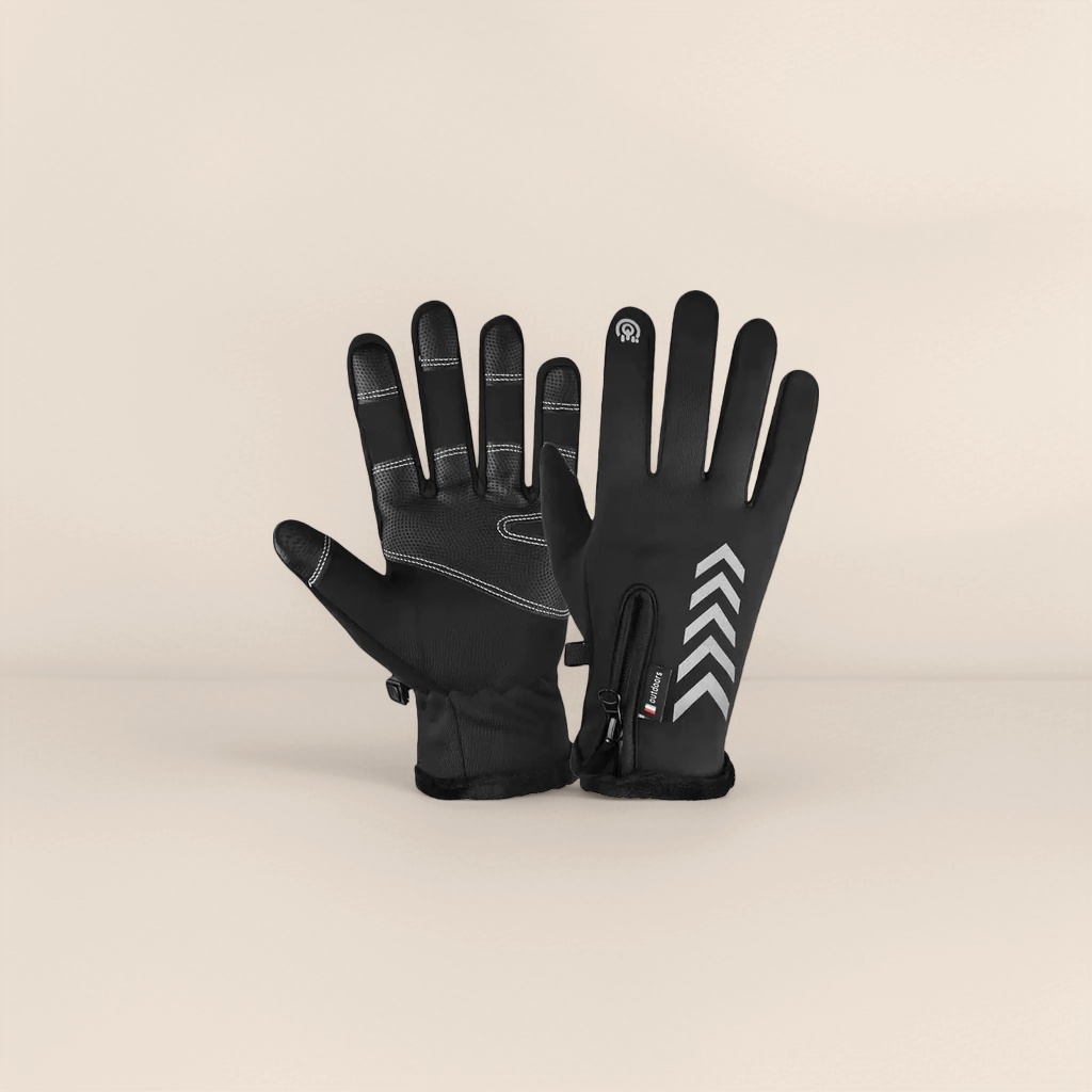 Black thickened warm gloves for both men and women, anti-slip and wear-resistant winter style Application Scenario