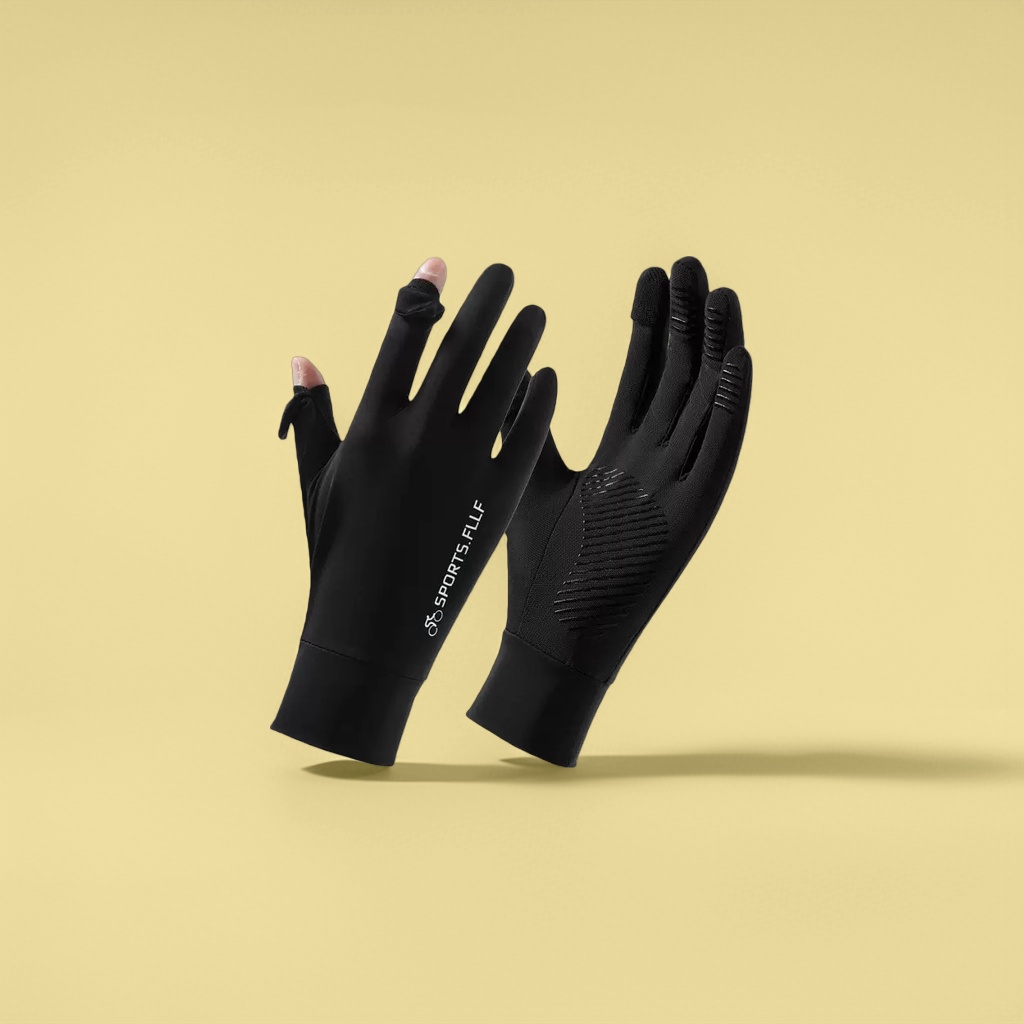 Black sports gloves made of high-elasticity Lycra fabric with breathable mesh on the back of the hand are suitable for both men and women for fitness and cycling Application Scenario