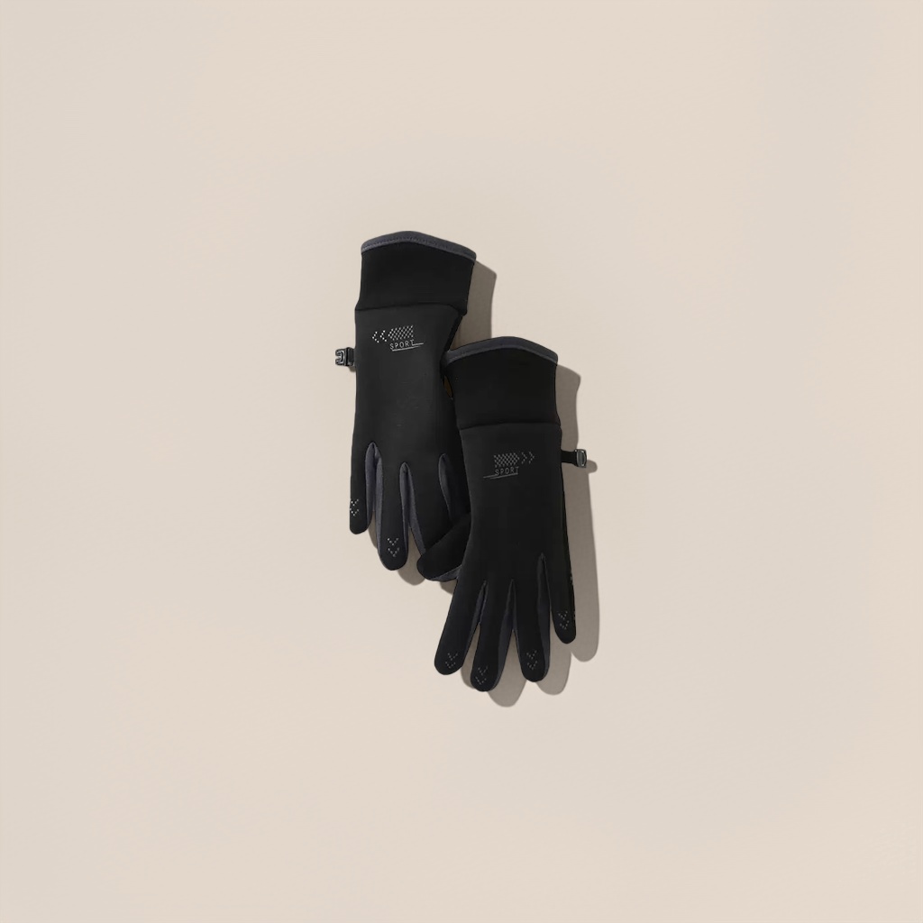 Black sports gloves, breathable, anti-slip, thickened and warm, for cycling and fitness training Specification image