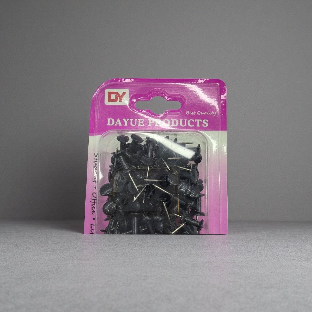 Black thumbtacks, office supplies, metal thumbtacks, bulk packaging, practical and durable Application Scenario