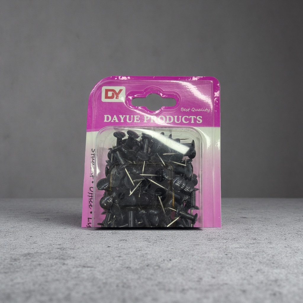 Black thumbtacks, office supplies, metal thumbtacks, bulk packaging, practical and durable