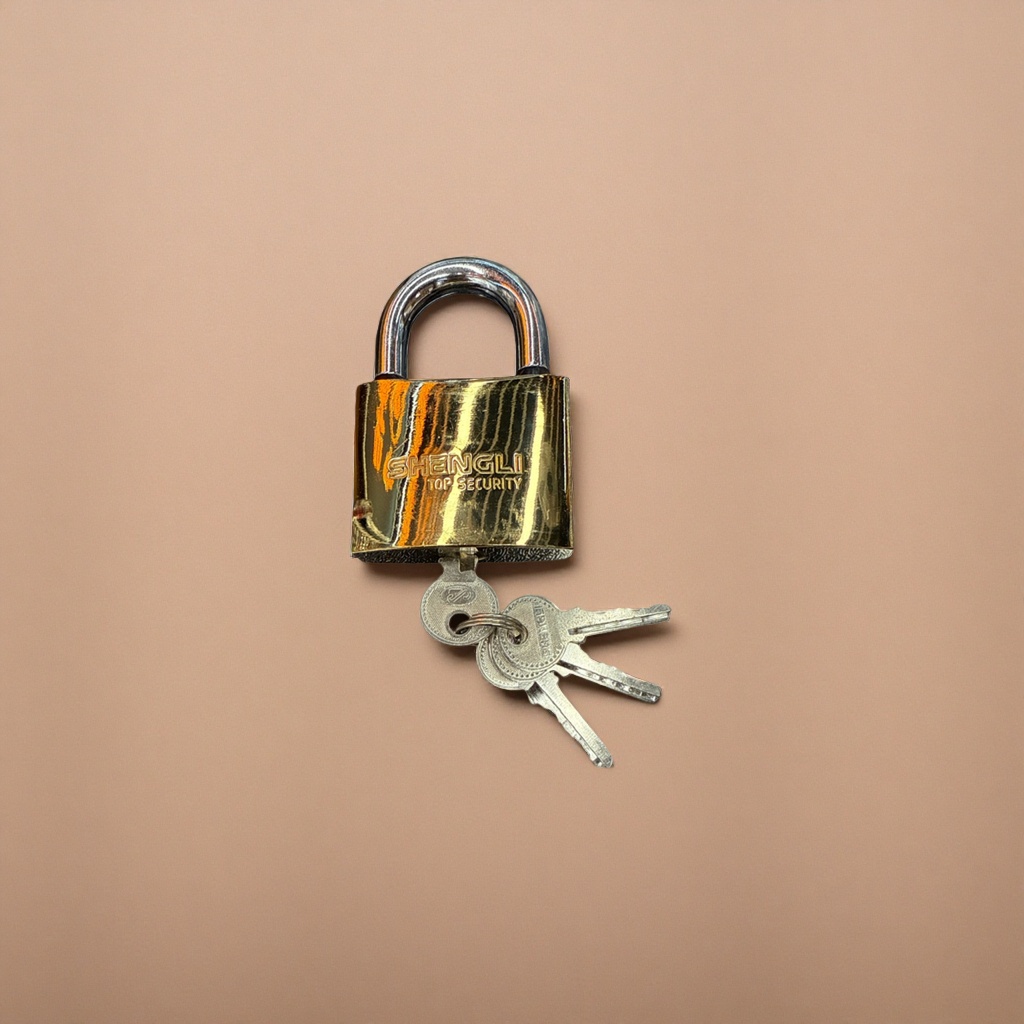 Golden padlock, copper anti-rust padlock, suitable for household storage cabinets and suitcases Specification image