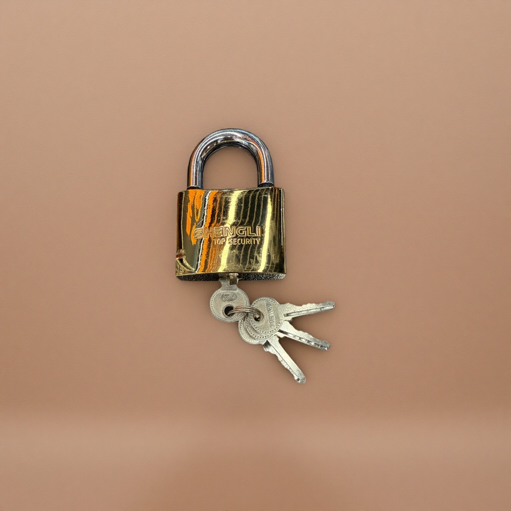 Golden padlock, copper anti-rust padlock, suitable for household storage cabinets and suitcases details Picture