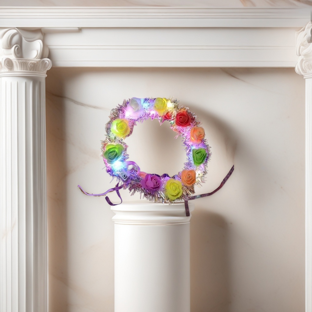 Luminous garland, gold thread, 10 lanterns, flower arrangement, day party decoration, headwear, rechargeable LED lights Application Scenario