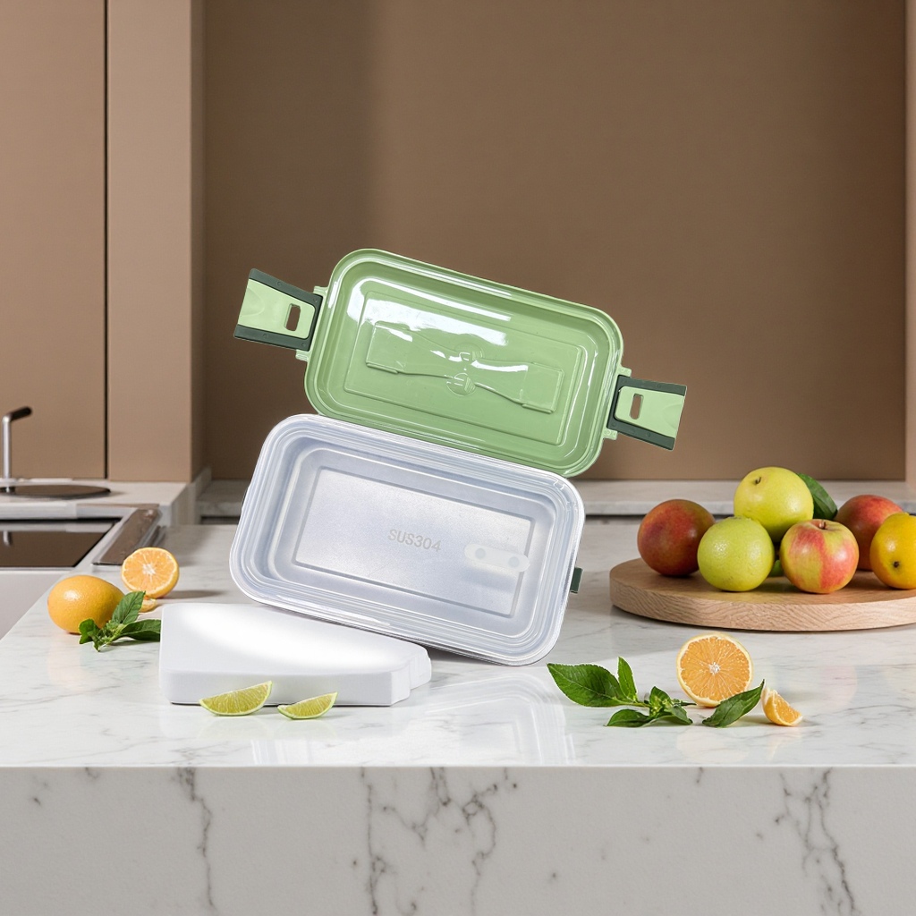 Green lunch box with lid, portable eco-friendly PP material lunch box Application Scenario