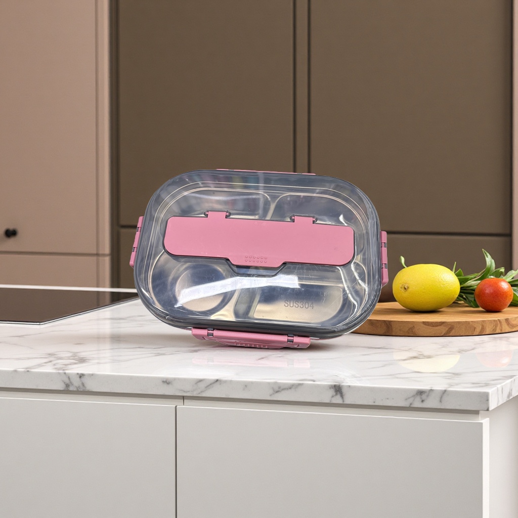 Stainless steel lunch box, insulated lunch box, household compartments lunch box, 304 food-grade sealed, portable