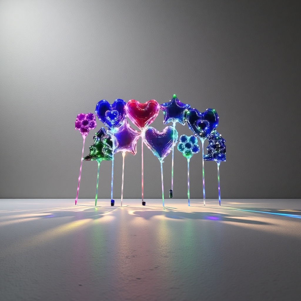 Luminous decorative heart-shaped star LED lighting fixtures details Picture