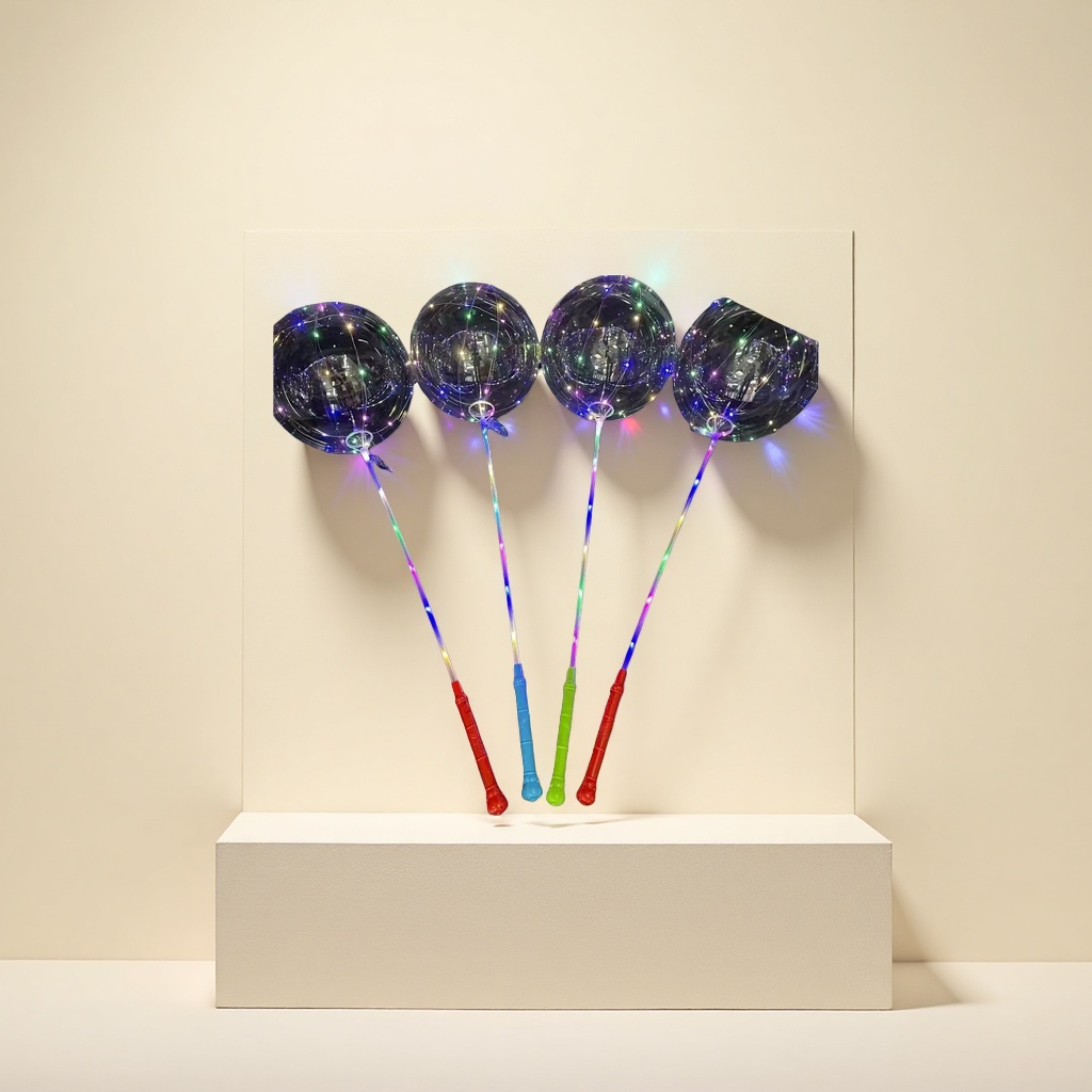 Luminous balloon transparent sphere with colorful light magic wand, festive party decoration Specification image