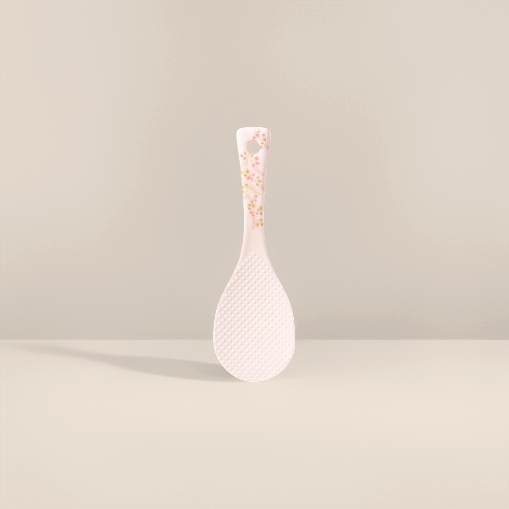 桃花饭勺 密胺长柄饭勺 家用防烫取饭勺 24cm
