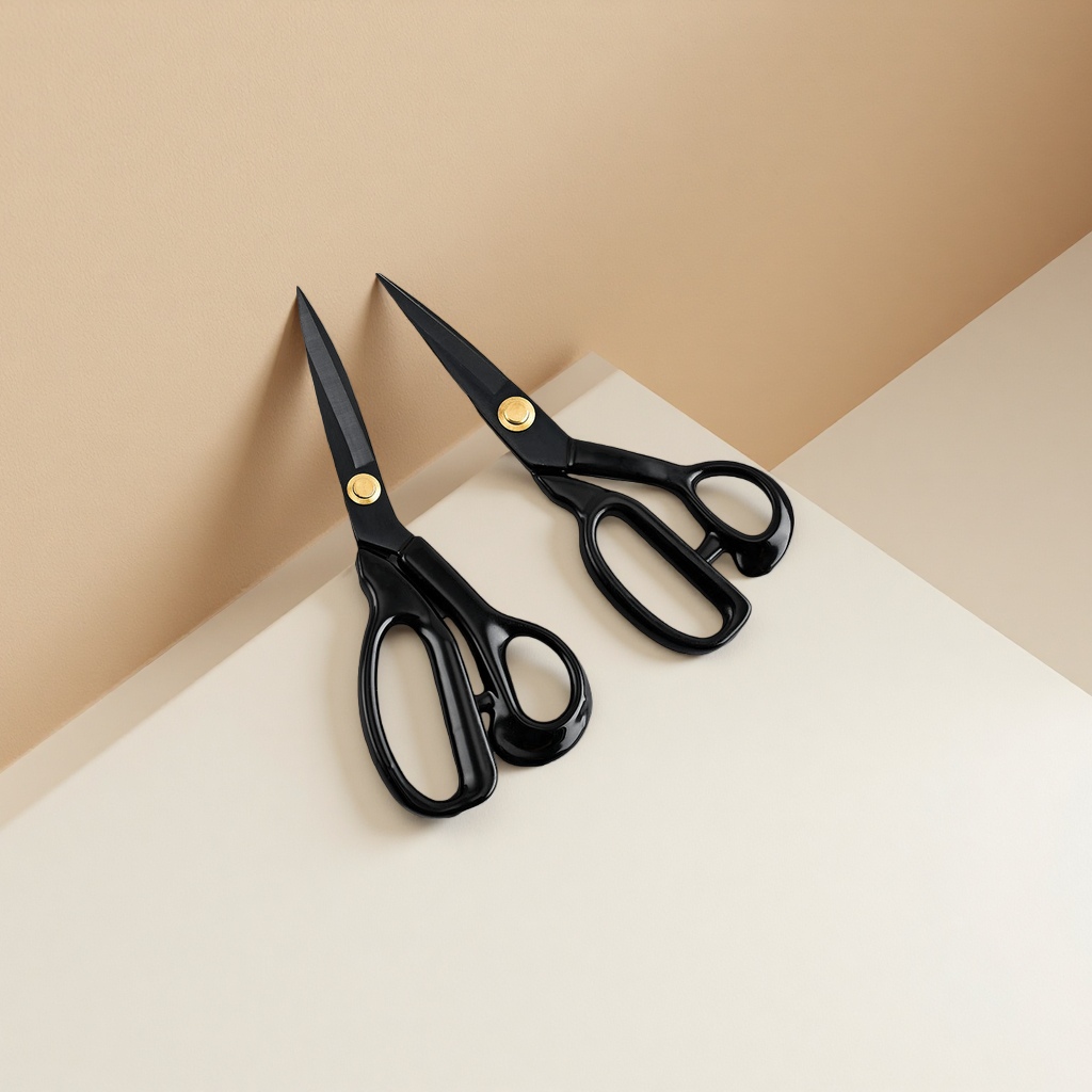 Black scissors, professional fabric cutting scissors, stainless steel sharp, multi-functional household scissors